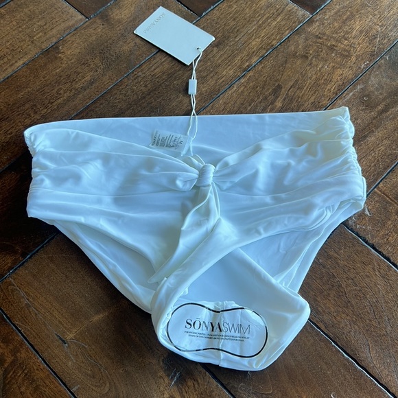 Designer Sonya Swim women’s size medium knotted front bow high waisted bikini - Picture 6 of 10